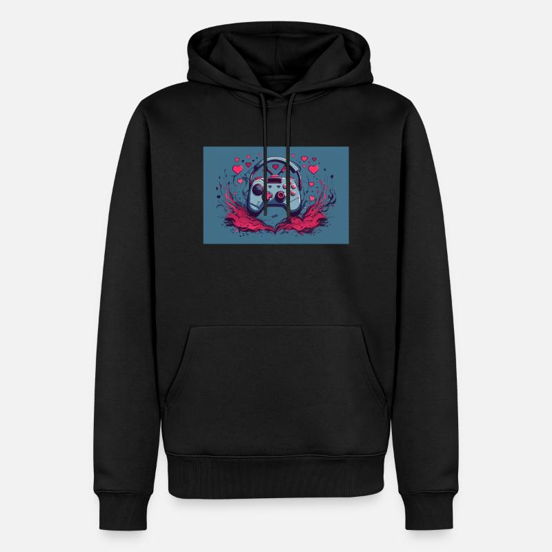 einen Gaming-Controller - Männer Premium Bio Hoodie - Schwarz