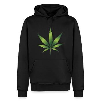 cannabis - Sweat à capuche Premium bio Homme - noir - Devant - Nico (187cm)