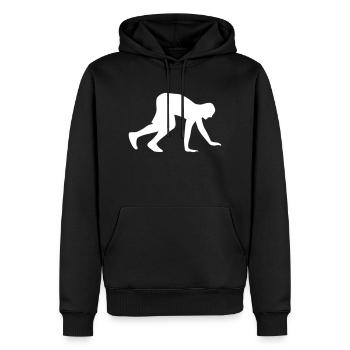 Crunning - Men’s Premium Organic Hoodie - black - Front - Nico (187cm)