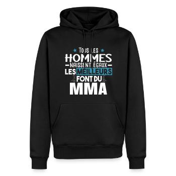 MMA Boxe Sport Cadeau Humour Ju-Jitsu Krav Maga - Sweat à capuche Premium bio Homme - noir - Devant - Nico (187cm)