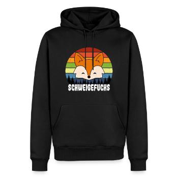 Grundschule Lehrer Schweigefuchs Geschenk - Männer Premium Bio Hoodie - Schwarz - Vorne - Nico (187cm)