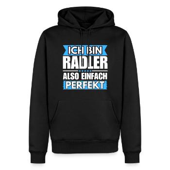 Einfach ein Perfekter Radler - Männer Premium Bio Hoodie - Schwarz - Vorne - Nico (187cm)