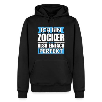 Einfach ein Perfekter Zocker - Männer Premium Bio Hoodie - Schwarz - Vorne - Nico (187cm)