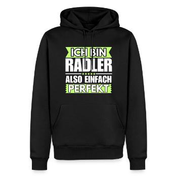 Einfach ein Perfekter Radler Radfahren, Fahrrad, R - Männer Premium Bio Hoodie - Schwarz - Vorne - Nico (187cm)
