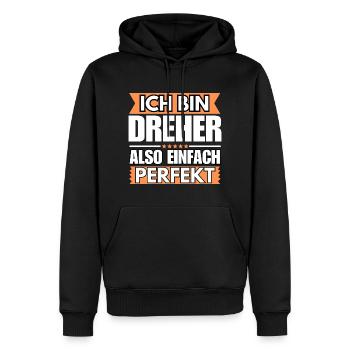 Einfach ein Perfekter Dreher - Männer Premium Bio Hoodie - Schwarz - Vorne - Nico (187cm)