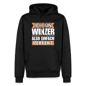 Einfach ein Perfekter Winzer - Männer Premium Bio Hoodie - Schwarz - Vorne - Nico (187cm)
