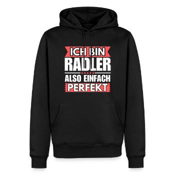 Einfach ein Perfekter Radler - Männer Premium Bio Hoodie - Schwarz - Vorne - Nico (187cm)