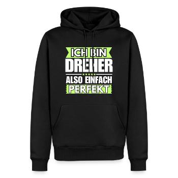 Einfach ein Perfekter Dreher - Männer Premium Bio Hoodie - Schwarz - Vorne - Nico (187cm)