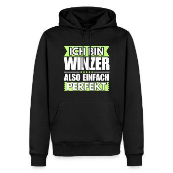 Einfach ein Perfekter Winzer - Männer Premium Bio Hoodie - Schwarz - Vorne - Nico (187cm)