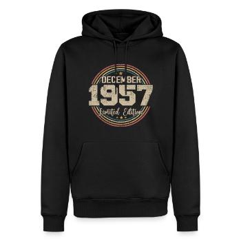 Die Legenden wurden im Dezember 1957 - 1957 geboren - Männer Premium Bio Hoodie - Schwarz - Vorne - Nico (187cm)