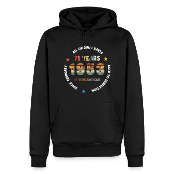 71 Years Old Made In 1953 Vintage February 1953 - Men’s Premium Organic Hoodie - black - Front - Nico (187cm)