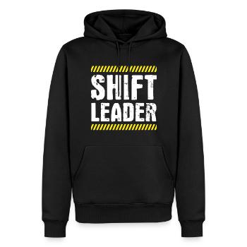 Shiftleader Schichtleitung Chef - Männer Premium Bio Hoodie - Schwarz - Vorne - Nico (187cm)