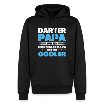Darter Papa wie ein normaler nur viel cooler - Männer Premium Bio Hoodie - Schwarz - Vorne - Nico (187cm)