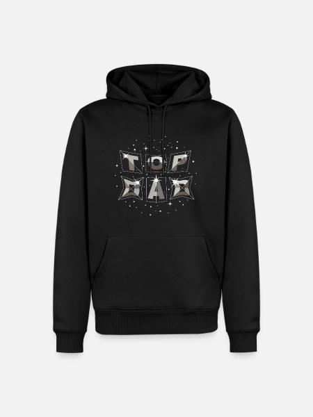 top dad dynamic space - Männer Premium Bio Hoodie - Schwarz