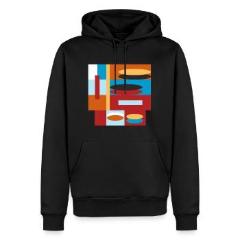 graphic bunt - Männer Premium Bio Hoodie - Schwarz - Vorne - Nico (187cm)