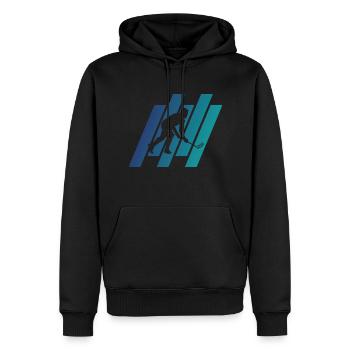 Floorball Joueur de Floorball Joueur de Floorball - Sweat à capuche Premium bio Homme - noir - Devant - Nico (187cm)