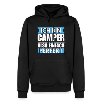 Einfach ein Perfekter Camper - Männer Premium Bio Hoodie - Schwarz - Vorne - Nico (187cm)