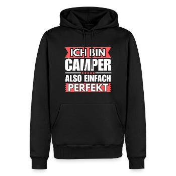 Einfach ein Perfekter Camper - Männer Premium Bio Hoodie - Schwarz - Vorne - Nico (187cm)
