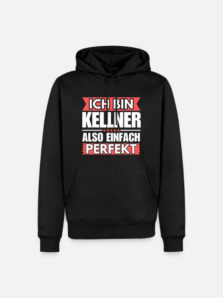 Einfach ein Perfekter Kellner - Männer Premium Bio Hoodie - Schwarz
