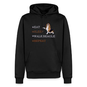 WALK BEAGLE - Men’s Premium Organic Hoodie - black - Front - Nico (187cm)
