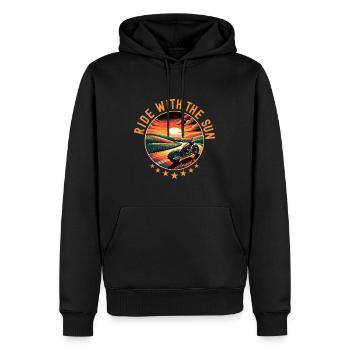 Freedom Motorcycle Sunset Sunset Cadeau - Sweat à capuche Premium bio Homme - noir - Devant - Nico (187cm)