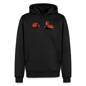 coccinelles - Sweat à capuche Premium bio Homme - noir - Devant - Nico (187cm)