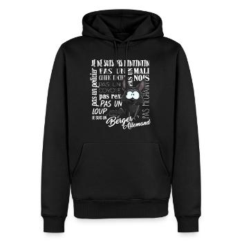 Je Suis Berger Allemand - noir - blancFR - Sweat à capuche Premium bio Homme - noir - Devant - Nico (187cm)