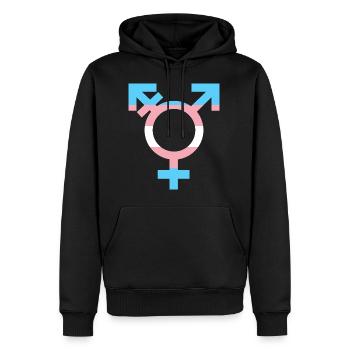 Transgender-Symbol - Männer Premium Bio Hoodie - Schwarz - Vorne - Nico (187cm)