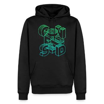 embrouillé - Sweat à capuche Premium bio Homme - noir - Devant - Nico (187cm)