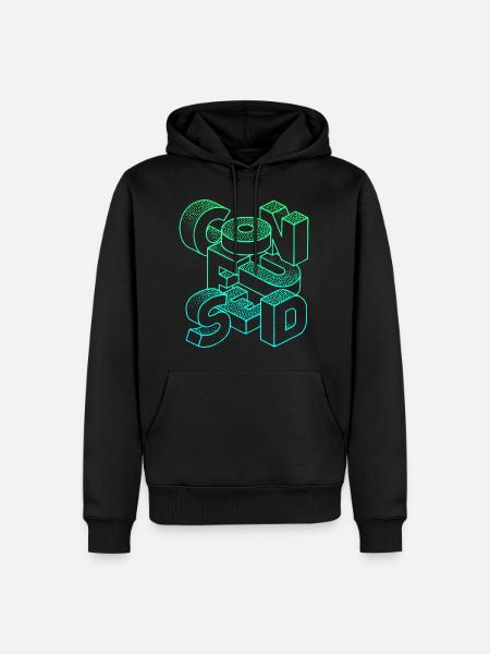 Confused - Men’s Premium Organic Hoodie - black