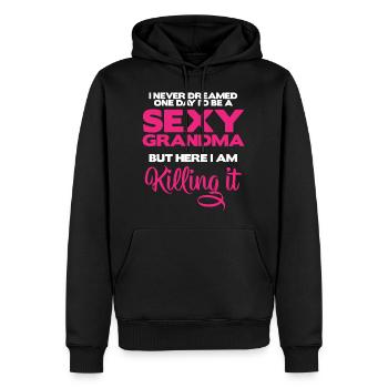 Idée de cadeau de grand-mère de grand-mère sexy - Sweat à capuche Premium bio Homme - noir - Devant - Nico (187cm)