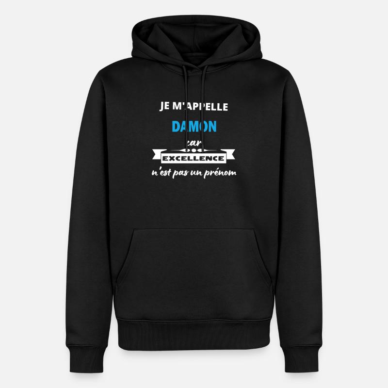 Je m'appelle excellence Damon - Sweat à capuche Premium bio Homme - noir