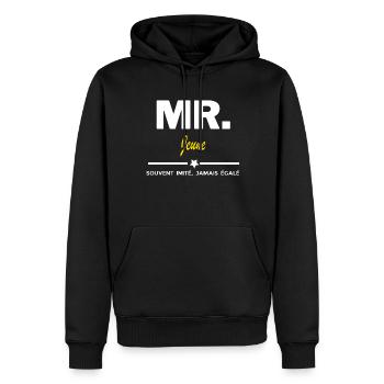 MR. souvent imité, jamais égalé Jeune - Sweat à capuche Premium bio Homme - noir - Devant - Nico (187cm)