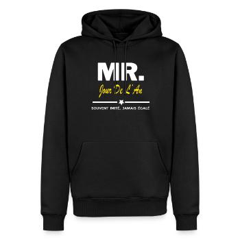 MR. souvent imité, jamais égalé Jour De L'An - Sweat à capuche Premium bio Homme - noir - Devant - Nico (187cm)