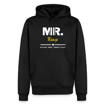 MR. souvent imité, jamais égalé Manège - Sweat à capuche Premium bio Homme - noir - Devant - Nico (187cm)