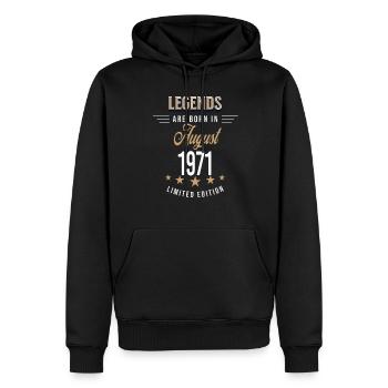 Legends werden im August 1971 geboren - Männer Premium Bio Hoodie - Schwarz - Vorne - Nico (187cm)