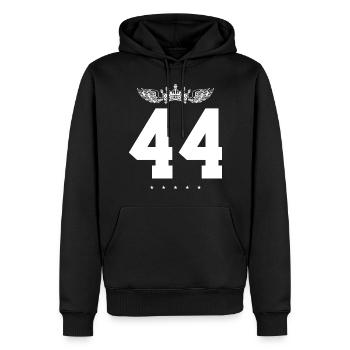 44 Zahl Krone - Männer Premium Bio Hoodie - Schwarz - Vorne - Nico (187cm)