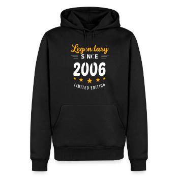 Légendaire depuis 2006 - Sweat à capuche Premium bio Homme - noir - Devant - Nico (187cm)