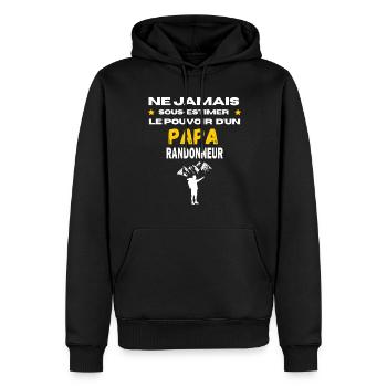 ne jamais sous estimer RANDONNEUR papa - Men’s Premium Organic Hoodie - black - Front - Nico (187cm)