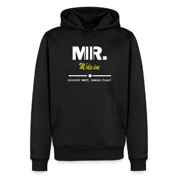 MR. souvent imité, jamais égalé Médecine - Sweat à capuche Premium bio Homme - noir - Devant - Nico (187cm)