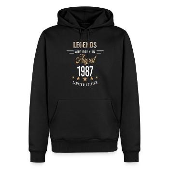 Legends werden im August 1987 geboren - Männer Premium Bio Hoodie - Schwarz - Vorne - Nico (187cm)