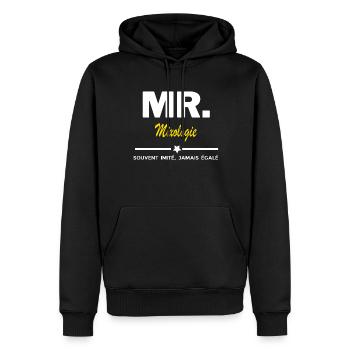 MR. souvent imité, jamais égalé Mixologie - Sweat à capuche Premium bio Homme - noir - Devant - Nico (187cm)
