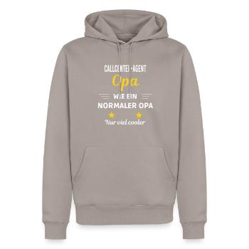 Opa wie normaler nur viel cooler Callcenter-Agent - Männer Premium Bio Hoodie - Taupe - Vorne - Nico (187cm)