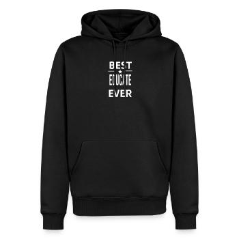 Das Beste EDUCATE aller Zeiten - Männer Premium Bio Hoodie - Schwarz - Vorne - Nico (187cm)