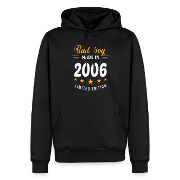 Bad Boy aus dem Jahr 2006 - Männer Premium Bio Hoodie - Schwarz - Vorne - Nico (187cm)