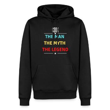 Der Mann Der Mythos Die Legende COOK - Männer Premium Bio Hoodie - Schwarz - Vorne - Nico (187cm)