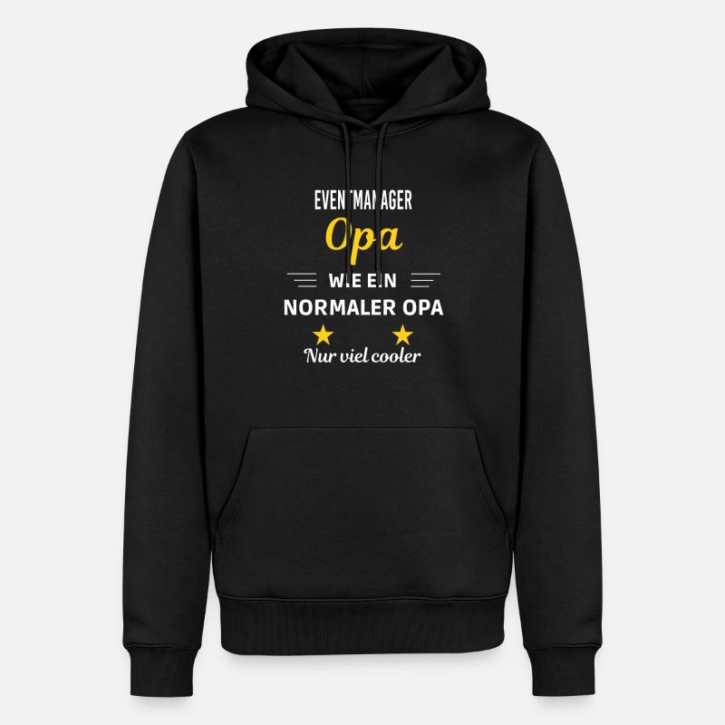 Opa wie ein normaler nur viel cooler Eventmanager - Männer Premium Bio Hoodie - Schwarz