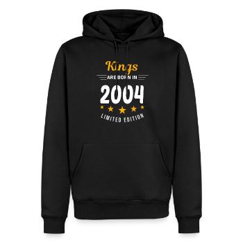 Les rois SONT NÉS EN 2004 - Sweat à capuche Premium bio Homme - noir - Devant - Nico (187cm)