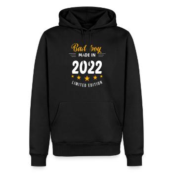 Bad boy fabriqué en 2022 - Sweat à capuche Premium bio Homme - noir - Devant - Nico (187cm)
