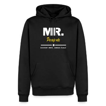 MR. souvent imité, jamais égalé Parapente - Sweat à capuche Premium bio Homme - noir - Devant - Nico (187cm)